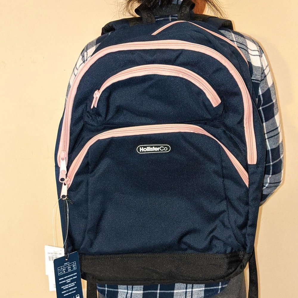 Hollister Women's Backpack / Bookbag - Navy & Pink